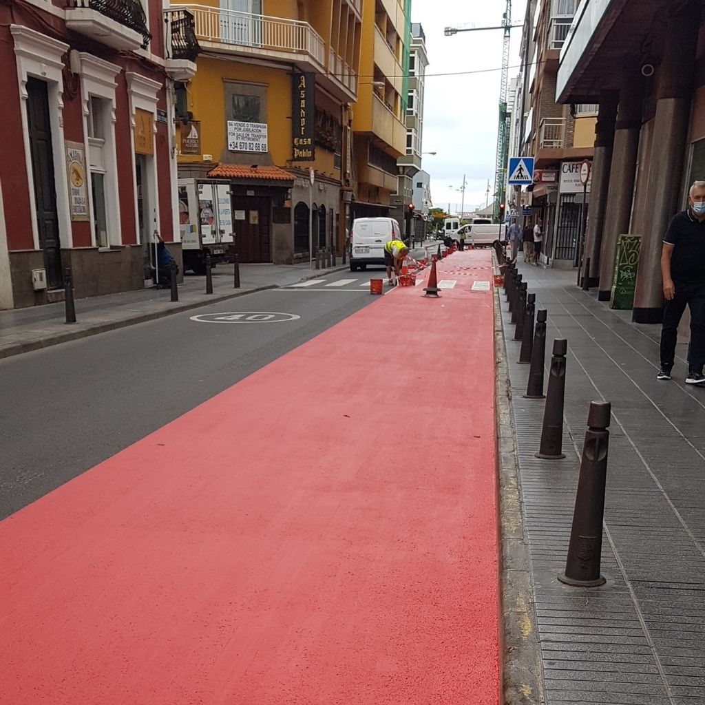 Carril Bici (Calle Nicolás Estévanez) - Palverol Slurry Tráfico