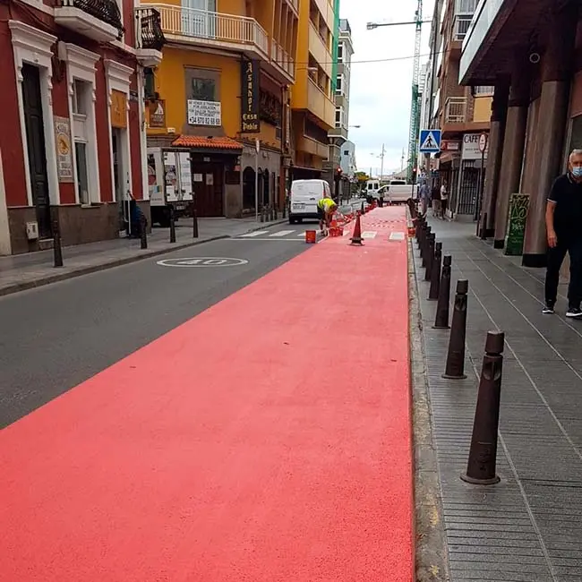 Carril Bici (Calle Nicolás Estévanez) - Palverol Slurry Tráfico